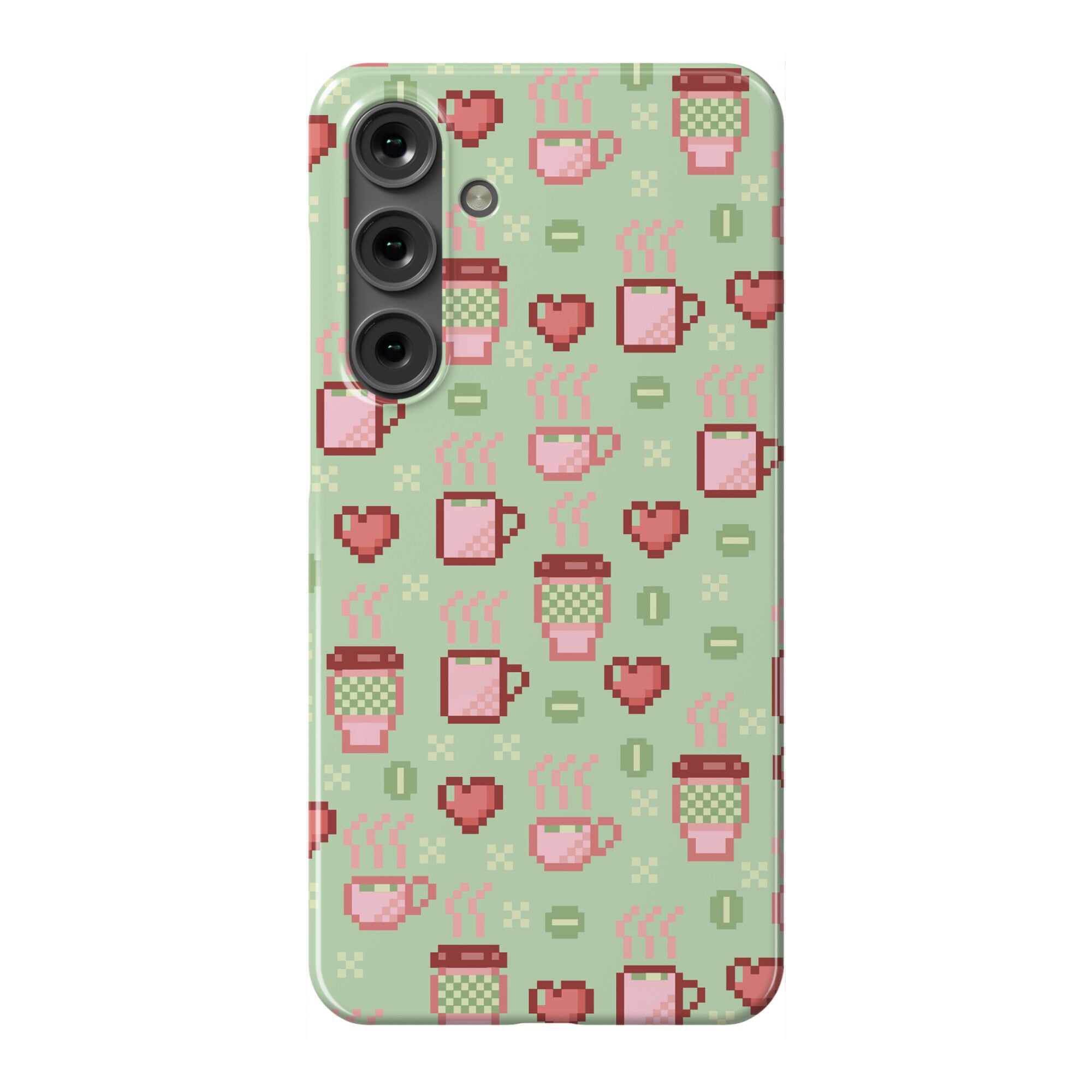Pastel Coffee Pixel Art Pattern Phone Case